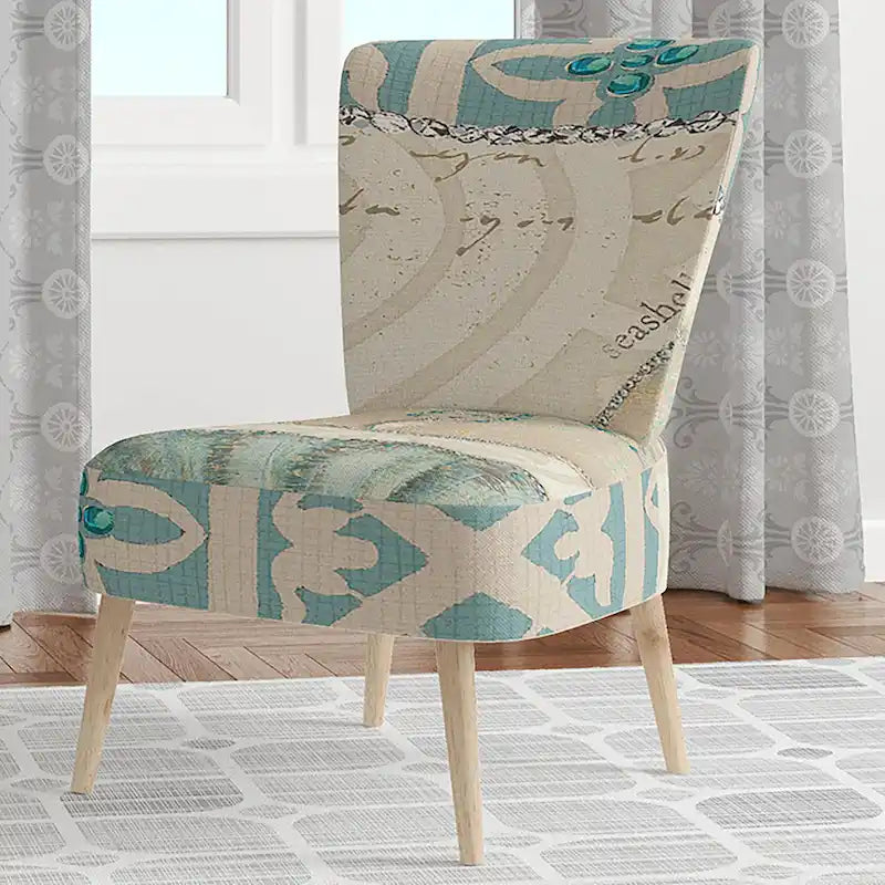 Fauteuil d'appoint nautique et côtier rembourré Seastar et Blue Sea Shell II - Fauteuil avec accoudoirs