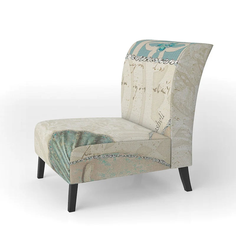 Fauteuil d'appoint nautique et côtier rembourré Seastar et Blue Sea Shell II - Fauteuil avec accoudoirs
