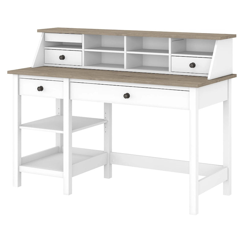 Bureau d'ordinateur de 137 cm (avec étagère de rangement supérieure)