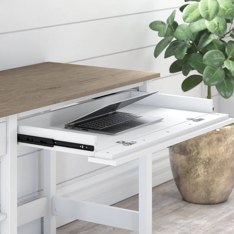 Bureau d'ordinateur de 137 cm (avec étagère de rangement supérieure)
