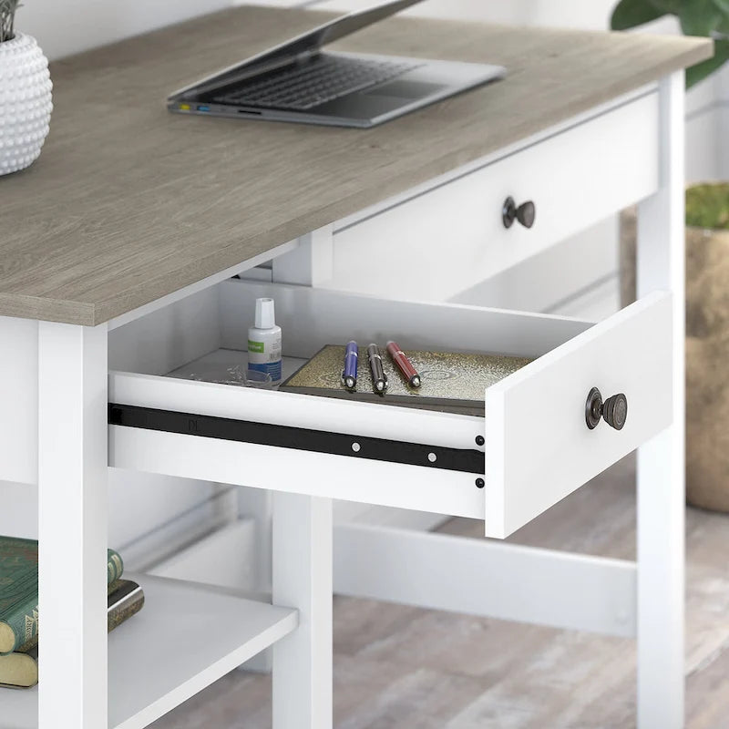 Bureau d'ordinateur de 137 cm (avec étagère de rangement supérieure)