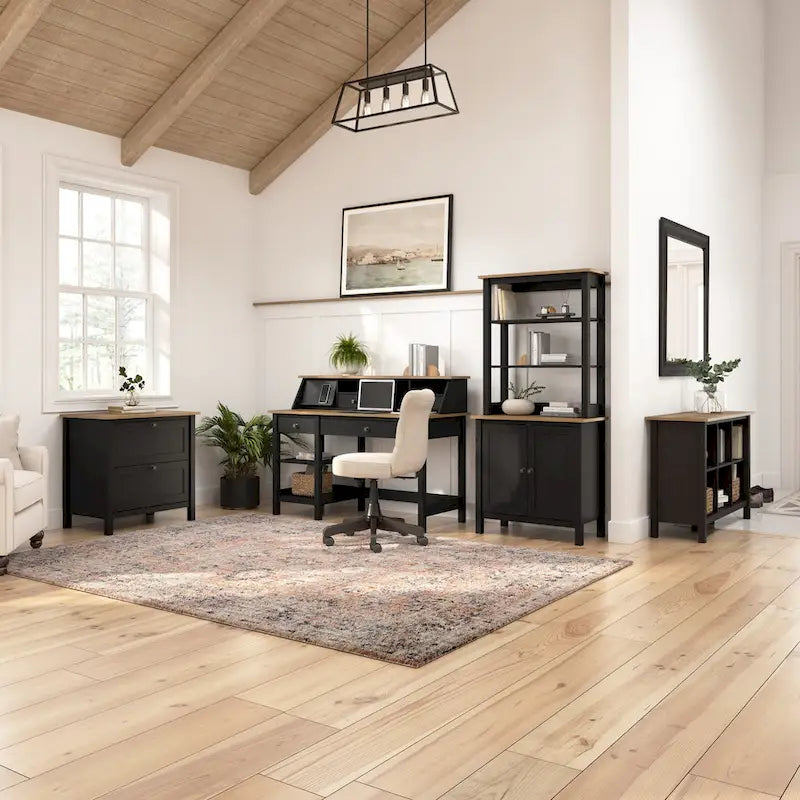Bureau d'ordinateur de 137 cm (avec étagère de rangement supérieure)