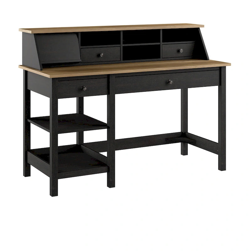 Bureau d'ordinateur de 137 cm (avec étagère de rangement supérieure)