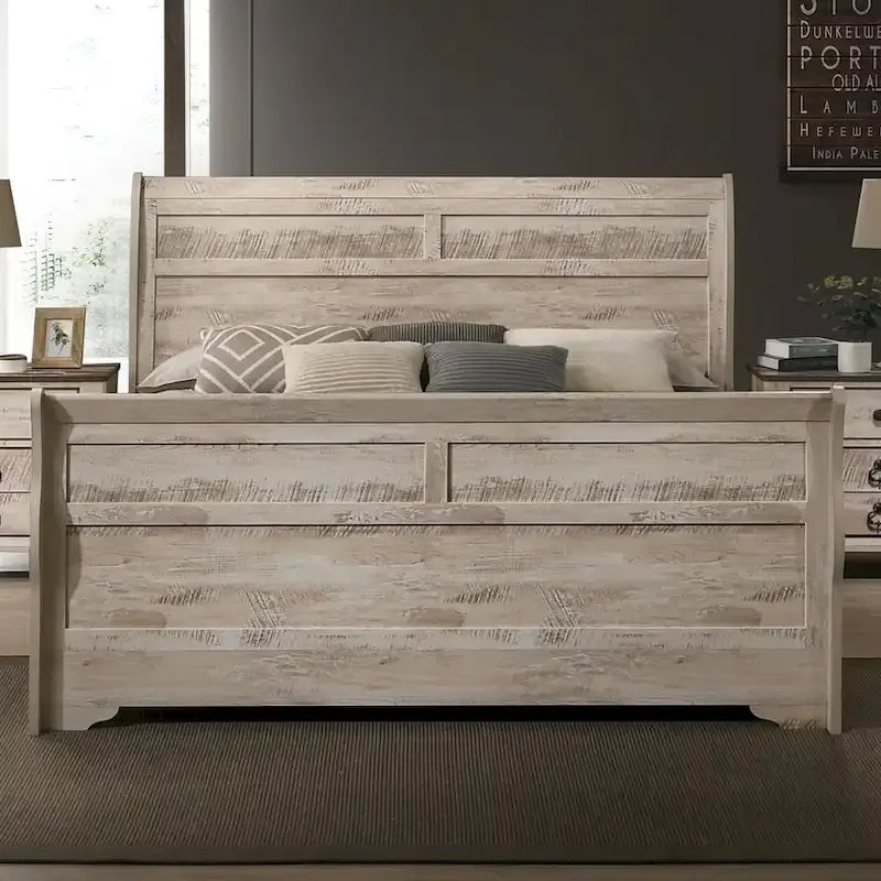 Chambre à coucher 3 pièces contemporaine avec finition blanchie