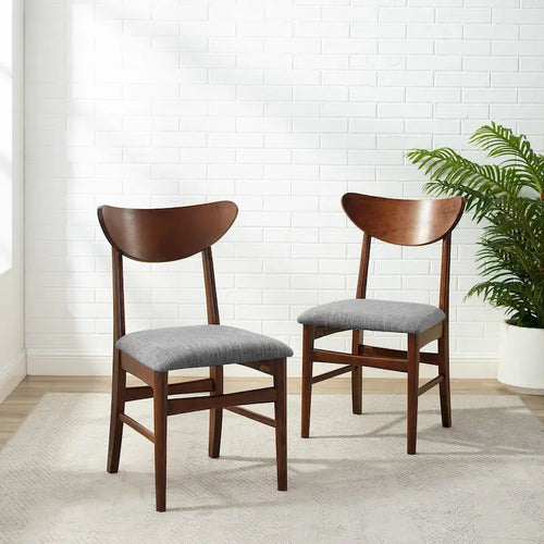 Lot de 2 chaises de salle à manger en bois avec assise rembourrée – 33,25 H x 19,75 L x 19,75 P