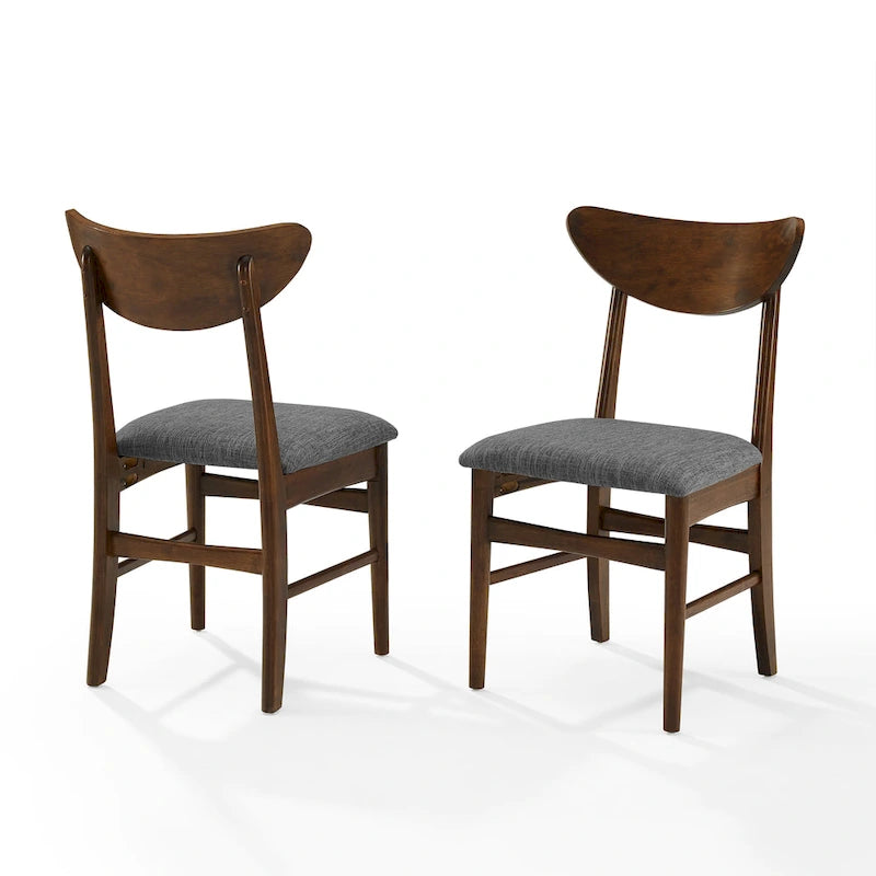 Lot de 2 chaises de salle à manger en bois avec assise rembourrée – 33,25 H x 19,75 L x 19,75 P