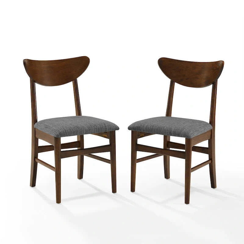 Lot de 2 chaises de salle à manger en bois avec assise rembourrée – 33,25 H x 19,75 L x 19,75 P