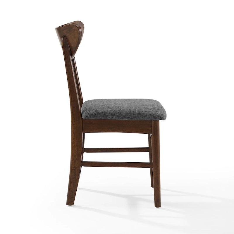 Lot de 2 chaises de salle à manger en bois avec assise rembourrée – 33,25 H x 19,75 L x 19,75 P