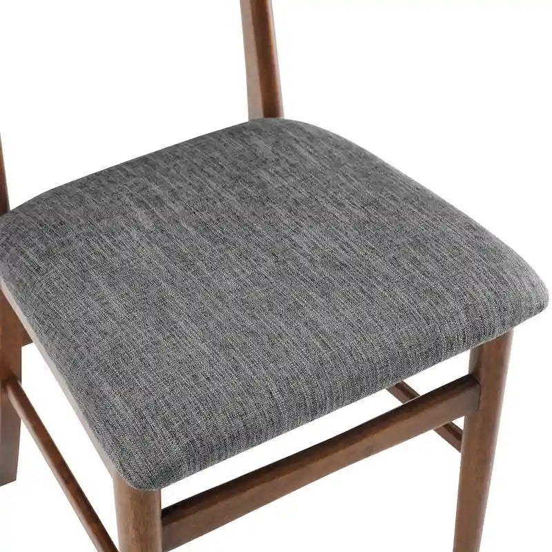 Lot de 2 chaises de salle à manger en bois avec assise rembourrée – 33,25 H x 19,75 L x 19,75 P