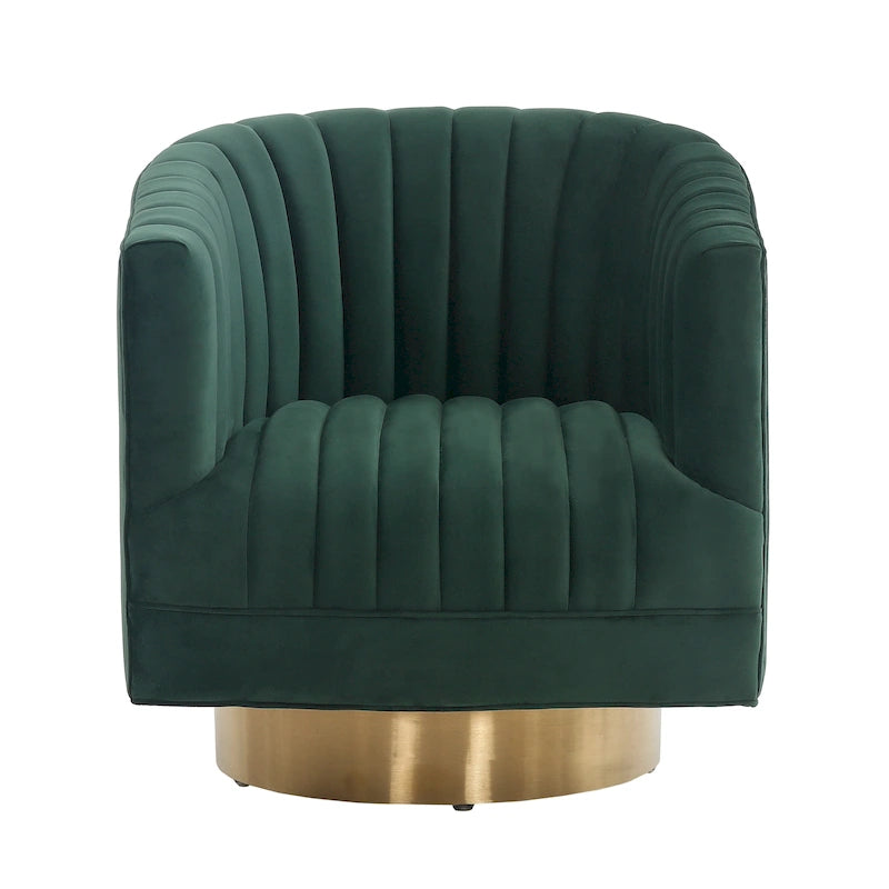 Fauteuil baquet pivotant capitonné à fines rayures - 28 L x 31 P x 30 H - 28Lx31Px30H