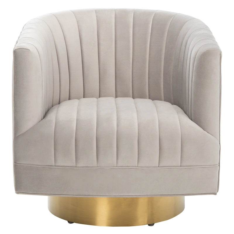 Fauteuil baquet pivotant capitonné à fines rayures - 28 L x 31 P x 30 H - 28Lx31Px30H