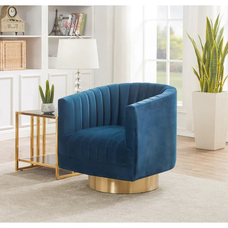 Fauteuil baquet pivotant capitonné à fines rayures - 28 L x 31 P x 30 H - 28Lx31Px30H
