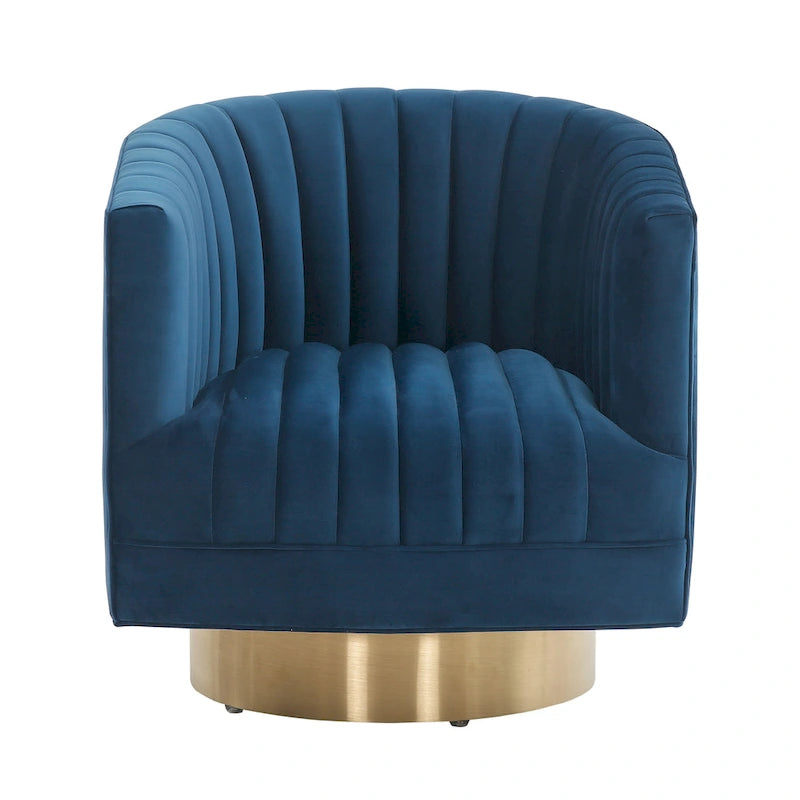 Fauteuil baquet pivotant capitonné à fines rayures - 28 L x 31 P x 30 H - 28Lx31Px30H