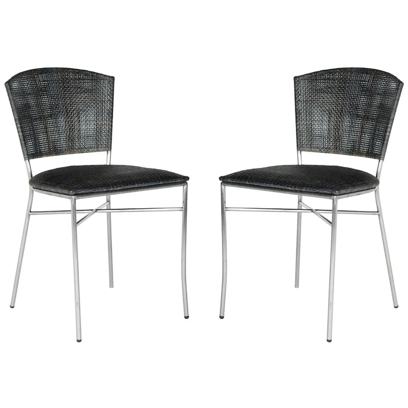 Chaise de salle à manger noire (lot de 2) - 17,5 x 21,8 x 33,3 - 18L x 22P x 33H