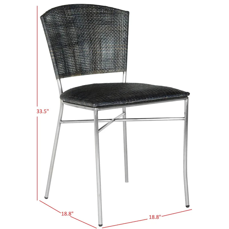 Chaise de salle à manger noire (lot de 2) - 17,5 x 21,8 x 33,3 - 18L x 22P x 33H