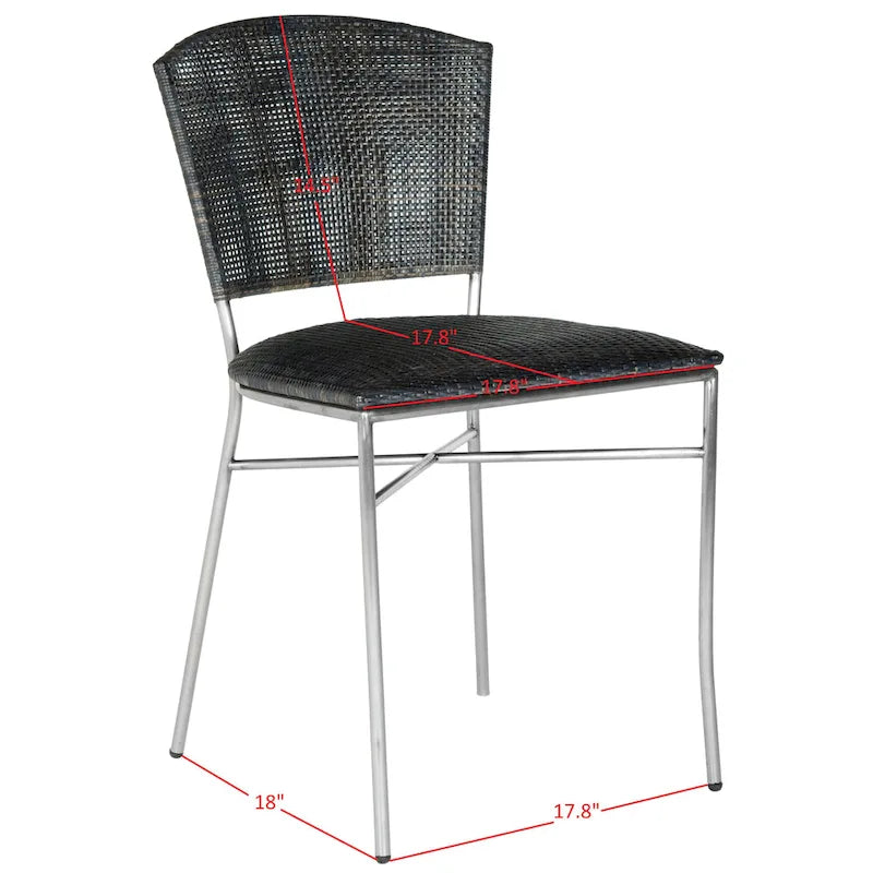Chaise de salle à manger noire (lot de 2) - 17,5 x 21,8 x 33,3 - 18L x 22P x 33H