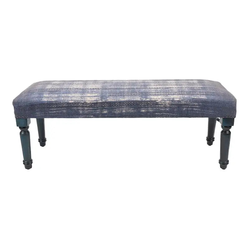 47 Banc rectangulaire vieilli bleu antique