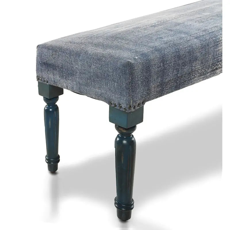 47 Banc rectangulaire vieilli bleu antique