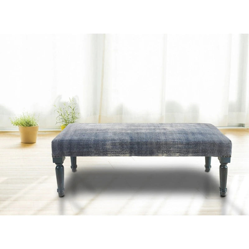 47 Banc rectangulaire vieilli bleu antique