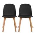 Lot de 2 chaises de salle à manger en plastique avec pieds en bois pour événements, cuisine, bureau, jardin, terrasse, café