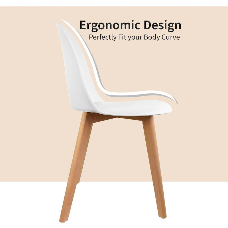 Lot de 2 chaises de salle à manger en plastique avec pieds en bois pour événements, cuisine, bureau, jardin, terrasse, café