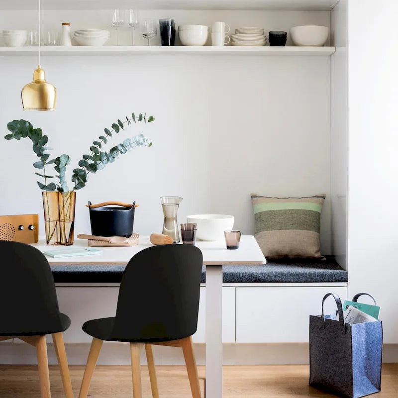 Lot de 2 chaises de salle à manger en plastique avec pieds en bois pour événements, cuisine, bureau, jardin, terrasse, café