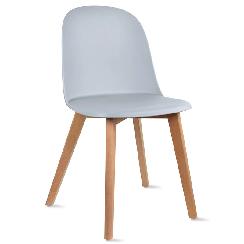 Lot de 2 chaises de salle à manger en plastique avec pieds en bois pour événements, cuisine, bureau, jardin, terrasse, café