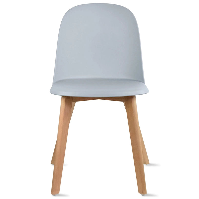 Lot de 2 chaises de salle à manger en plastique avec pieds en bois pour événements, cuisine, bureau, jardin, terrasse, café