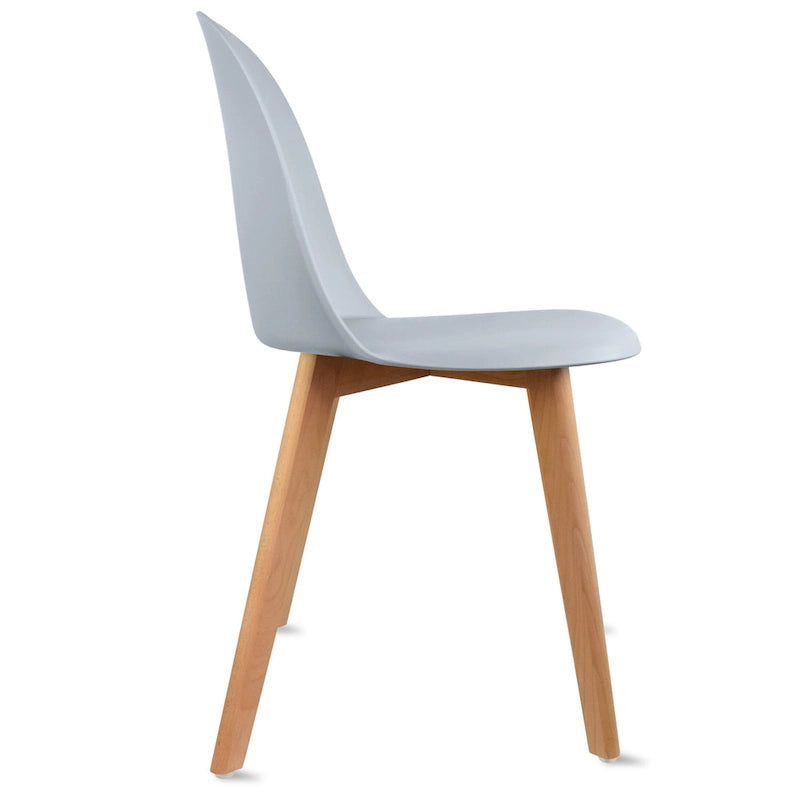 Lot de 2 chaises de salle à manger en plastique avec pieds en bois pour événements, cuisine, bureau, jardin, terrasse, café