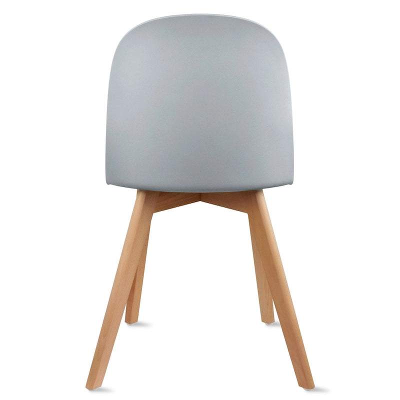 Lot de 2 chaises de salle à manger en plastique avec pieds en bois pour événements, cuisine, bureau, jardin, terrasse, café
