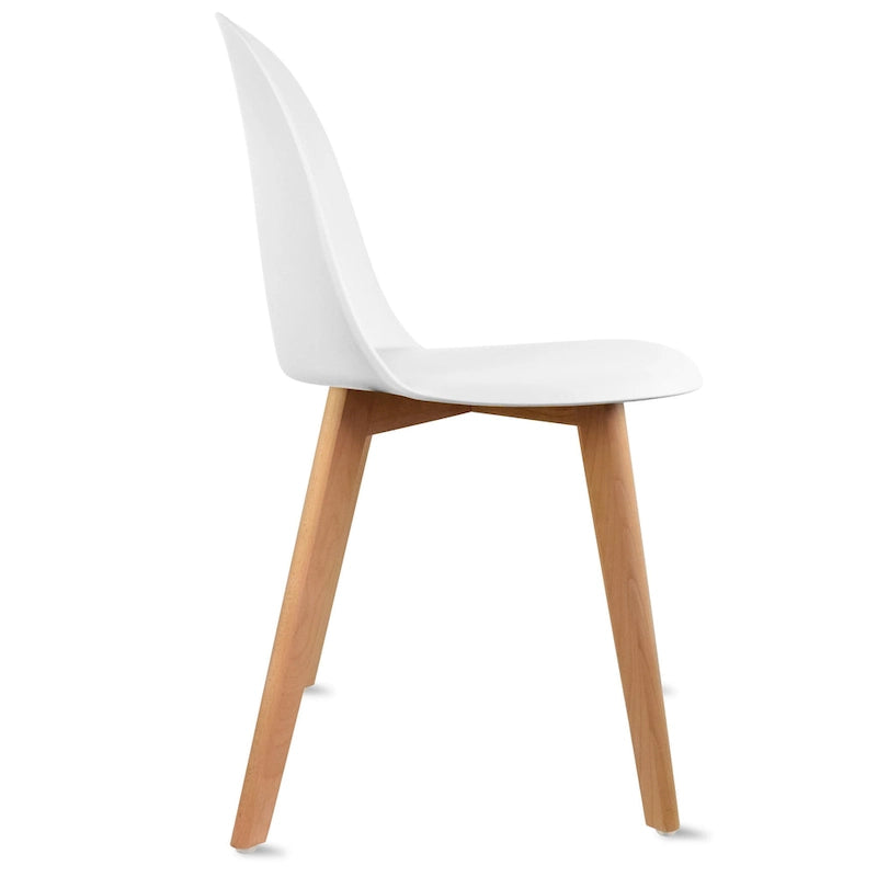Lot de 2 chaises de salle à manger en plastique avec pieds en bois pour événements, cuisine, bureau, jardin, terrasse, café