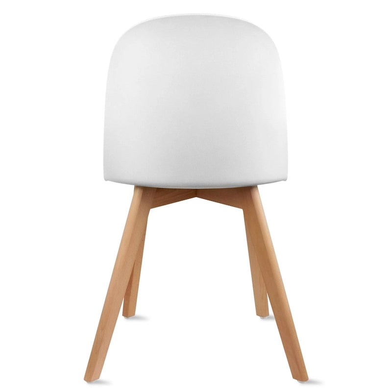 Lot de 2 chaises de salle à manger en plastique avec pieds en bois pour événements, cuisine, bureau, jardin, terrasse, café