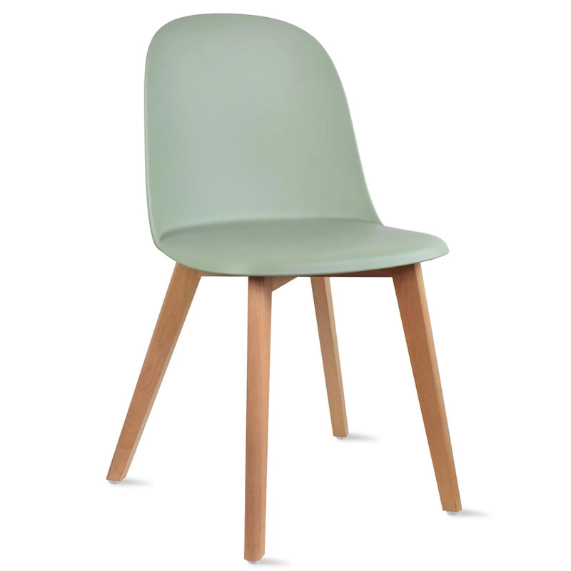 Lot de 2 chaises de salle à manger en plastique avec pieds en bois pour événements, cuisine, bureau, jardin, terrasse, café