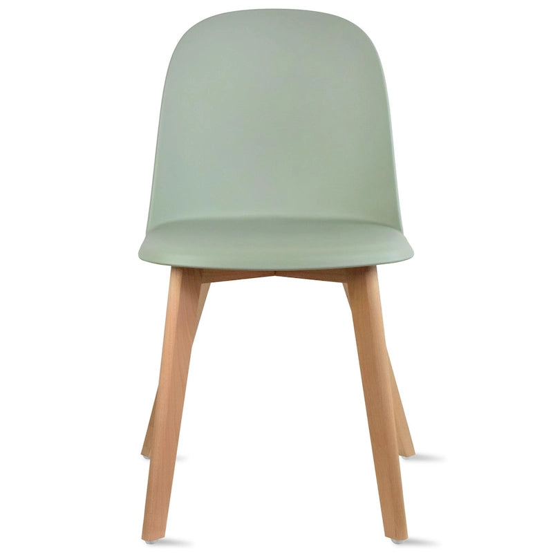 Lot de 2 chaises de salle à manger en plastique avec pieds en bois pour événements, cuisine, bureau, jardin, terrasse, café
