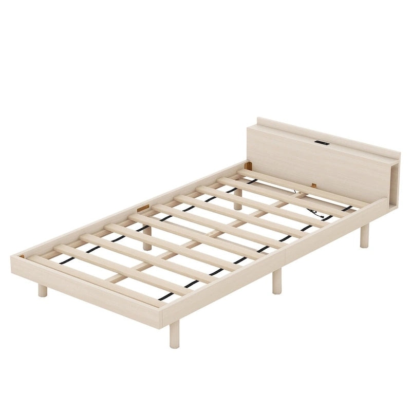 Cadre de lit plateforme simple avec ports USB