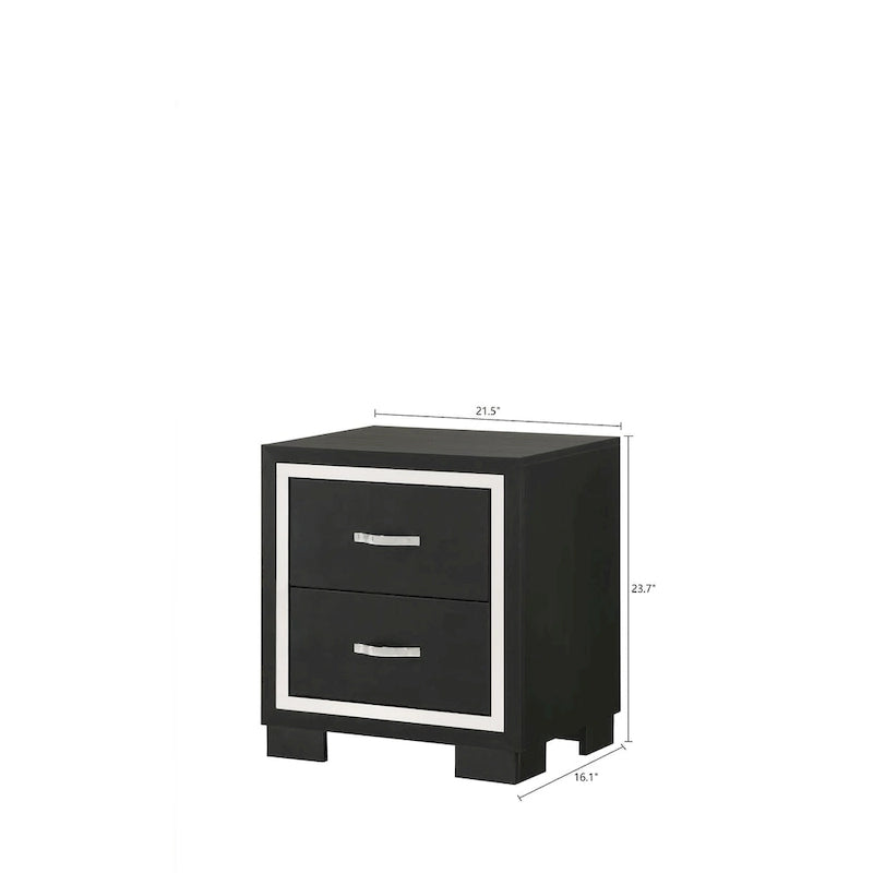 Parure de chambre 3 pièces avec panneaux tapissés en velours noir