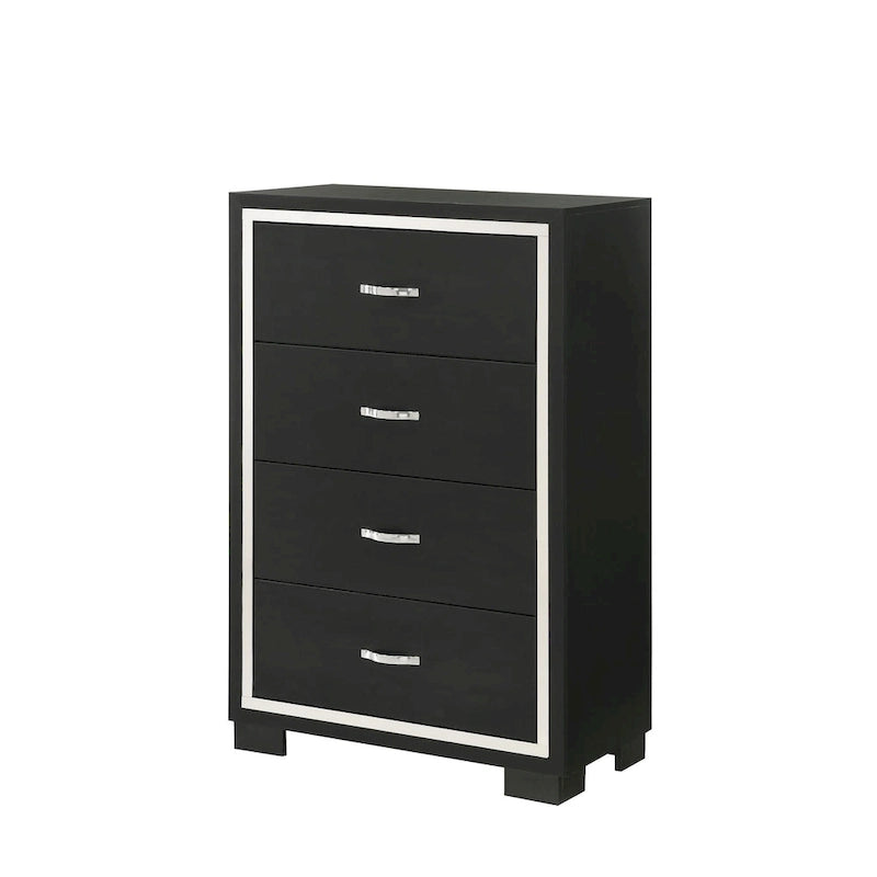 Parure de chambre 3 pièces avec panneaux tapissés en velours noir