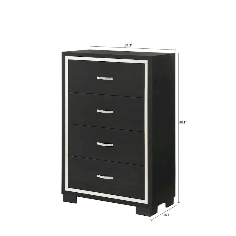 Parure de chambre 3 pièces avec panneaux tapissés en velours noir