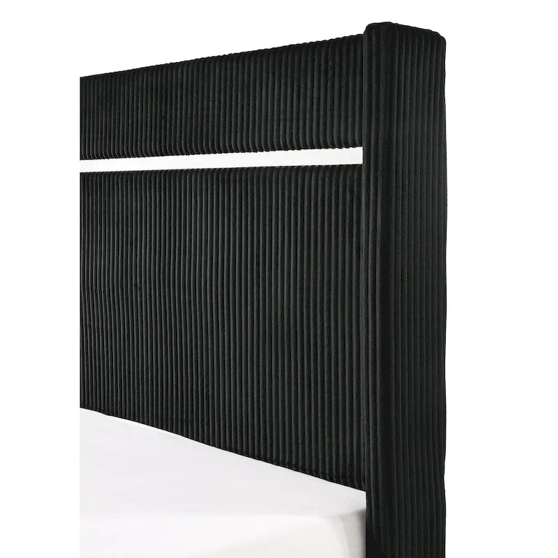 Parure de chambre 3 pièces avec panneaux tapissés en velours noir