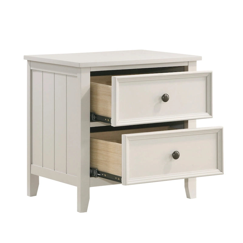 Mobilier de chambre à coucher, comprenant un lit et deux tables de chevet