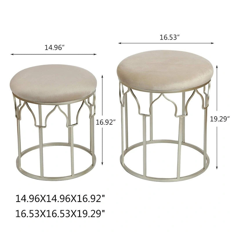 Tabouret rond empilable avec pieds en acier
