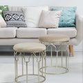 Tabouret rond empilable avec pieds en acier