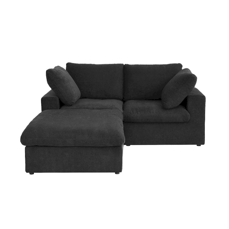 Canapé d'angle modulable en L convertible avec rangements