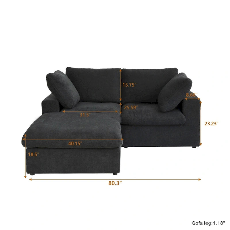 Canapé d'angle modulable en L convertible avec rangements