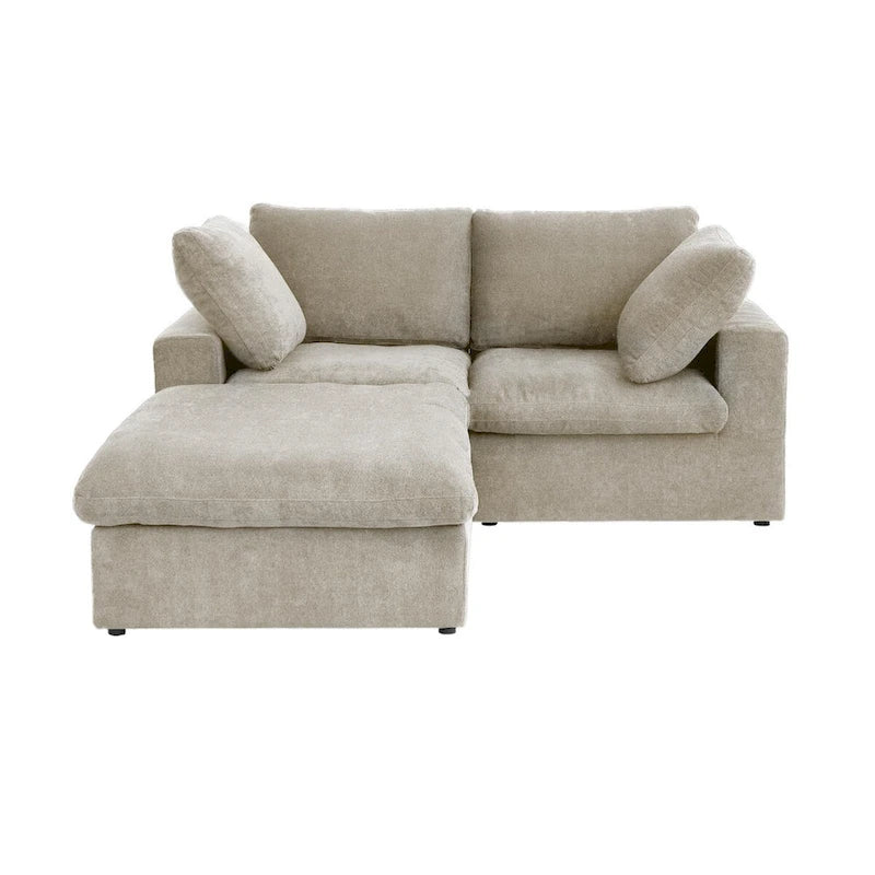 Canapé d'angle modulable en L convertible avec rangements