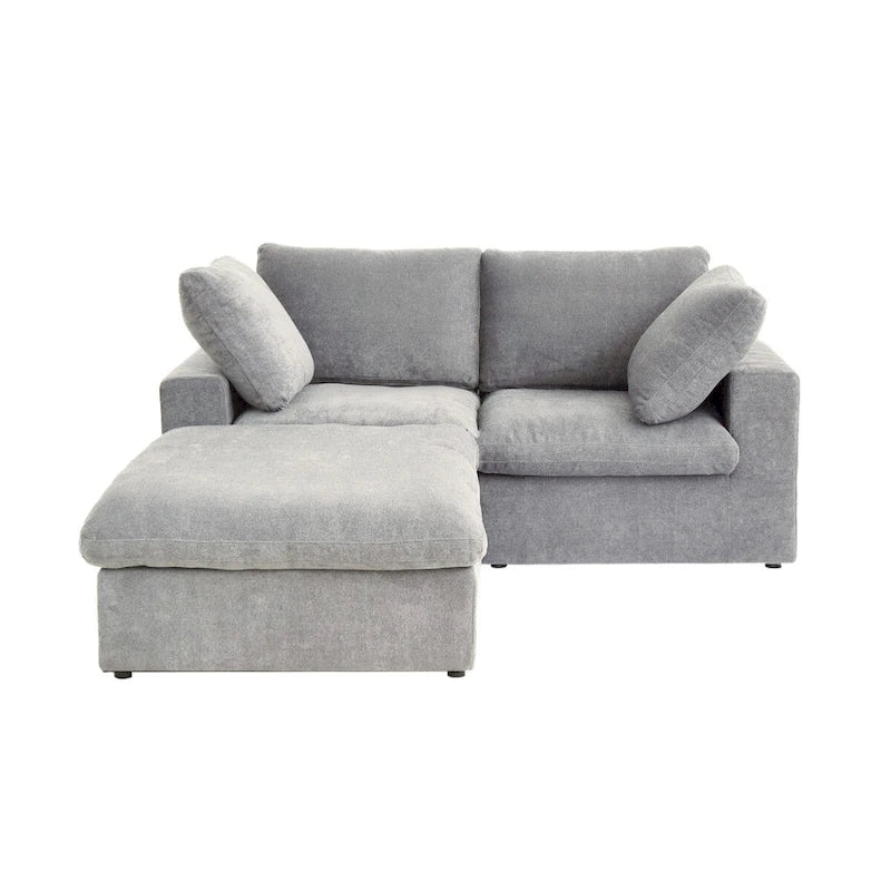 Canapé d'angle modulable en L convertible avec rangements