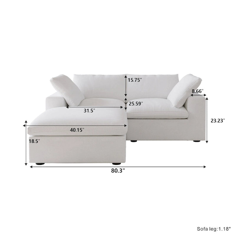Canapé d'angle modulable en L convertible avec rangements
