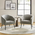 Fauteuils modernes en bouclette (avec pieds en métal) — Lot de 2