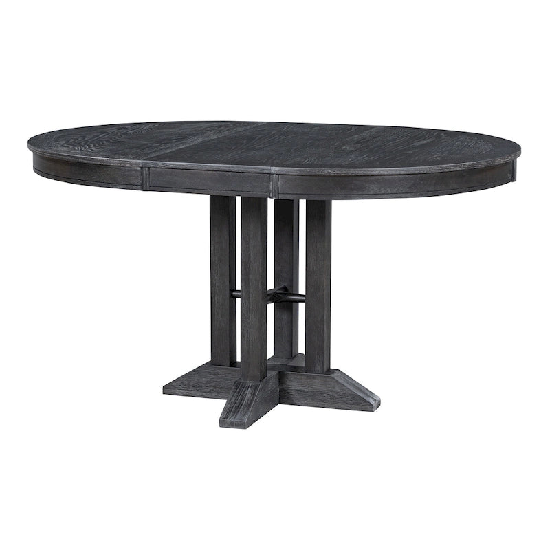 Table de salle à manger ronde extensible de style campagnard