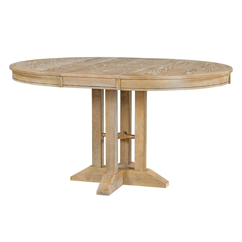 Table de salle à manger ronde extensible de style campagnard